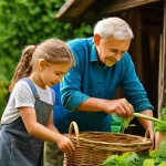 벨라루스 국민 성향 - **Prompt:** A heartwarming and vibrant scene depicting a multi-generational Belarusian family workin...