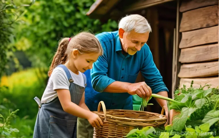 벨라루스 국민 성향 - **Prompt:** A heartwarming and vibrant scene depicting a multi-generational Belarusian family workin...