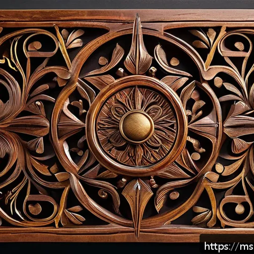 벨라루스에서 구할 수 있는 기념품 - A beautifully carved wooden wall decoration from Belarus, showcasing intricate traditional patterns ...